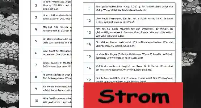 Textaufgaben Strom Klasse 3 - Kostenlos von Legakulie.info