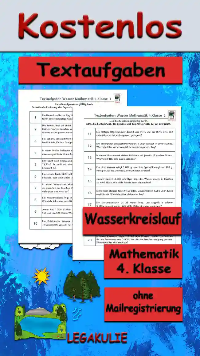 Textaufgaben Wasserkreislauf Klasse 4 - Kostenlos von Legakulie.info