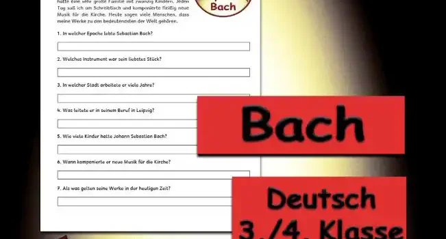 Textverständnis Bach 3./4.Klasse Musik - Kostenlos von Legakulie.info