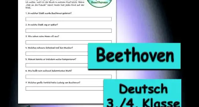 Textverständnis Beethoven 3./4.Klasse Musik - Kostenlos von Legakulie.info