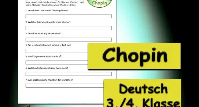 Textverständnis Chopin 3./4.Klasse Musik - Kostenlos von Legakulie.info