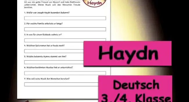 Textverständnis Haydn 3./4.Klasse Musik - Kostenlos von Legakulie.info