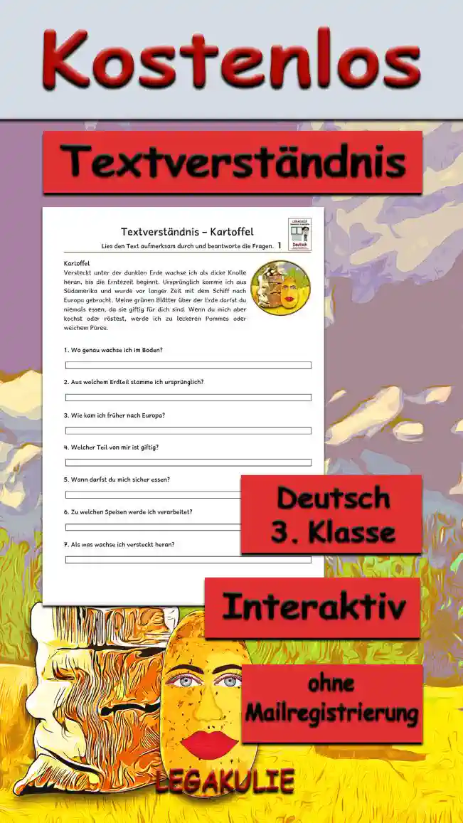 Textverständnis Kartoffel Klasse 3 Deutsch - Kostenlos von Legakulie.info