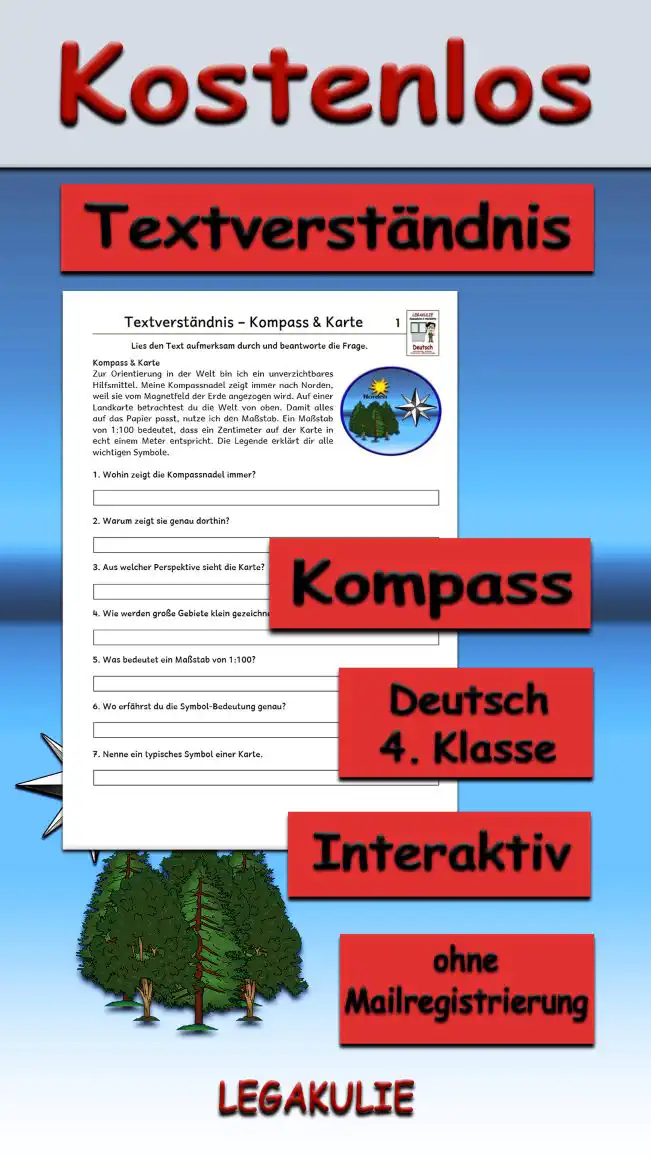 Textverständnis Kompass 4.Klasse Deutsch - Kostenlos von Legakulie.info