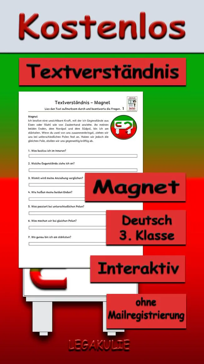 Textverständnis Magnet 3.Klasse Deutsch - Kostenlos von Legakulie.info