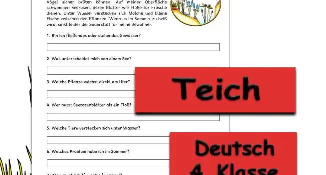 Textverständnis Teich im Winter 4.Klasse Deutsch - Kostenlos von Legakulie.info