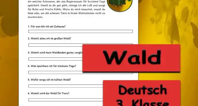 Textverständnis Wald 3.Klasse Deutsch - Kostenlos von Legakulie.info