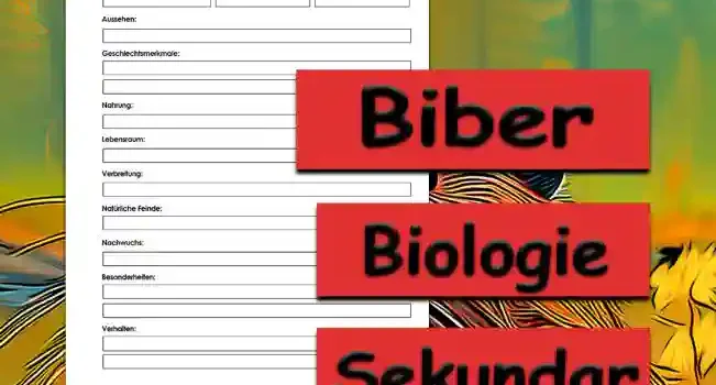 Steckbrief Biber Sekundar Unterrichtsmaterial - Kostenlos von Legakulie.info