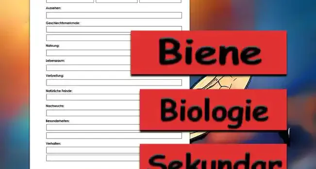 Steckbrief Biene Sekundar Unterrichtsmaterial - Kostenlos von Legakulie.info