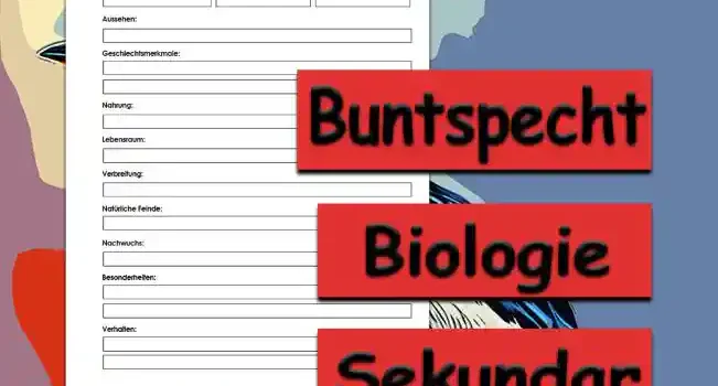 Steckbrief Buntspecht Sekundar Unterrichtsmaterial - Kostenlos von Legakulie.info