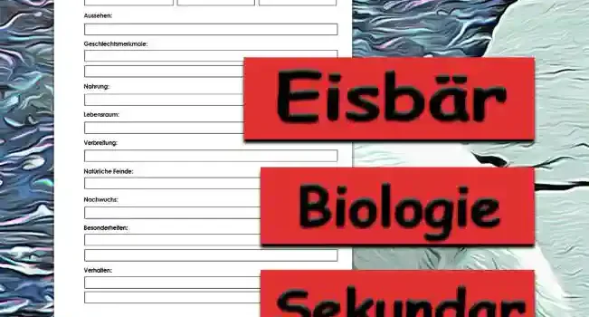Steckbrief Eisbär Steckbrief Eisbär Sekundar Unterrichtsmaterial - Kostenlos von Legakulie.info