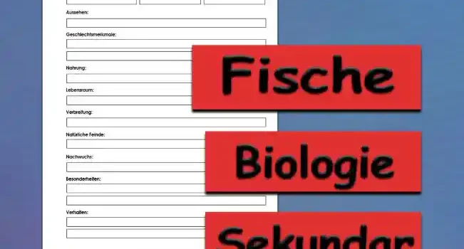 Steckbrief Fische Sekundar Unterrichtsmaterial - Kostenlos von Legakulie.info