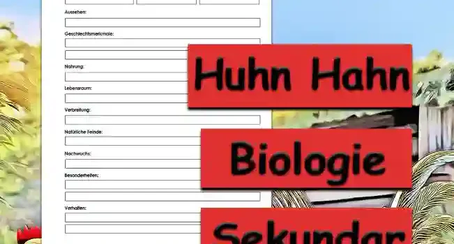 Steckbrief Huhn Hahn Steckbrief Huhn Hahn Sekundar Unterrichtsmaterial - Kostenlos von Legakulie.info