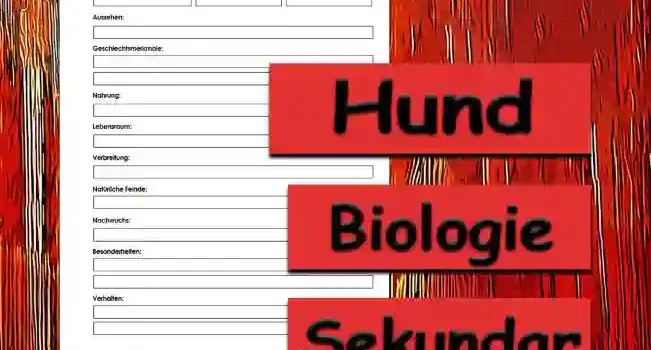 Steckbrief Hund Sekundar Unterrichtsmaterial - Kostenlos von Legakulie.info
