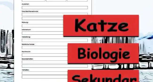 Steckbrief Katze Steckbrief Katze Sekundar Unterrichtsmaterial - Kostenlos von Legakulie.info