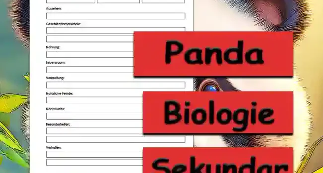 Steckbrief Panda Sekundar Unterrichtsmaterial - Kostenlos von Legakulie.info