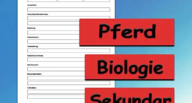 Steckbrief Pferd Steckbrief Pferd Sekundar Unterrichtsmaterial - Kostenlos von Legakulie.info
