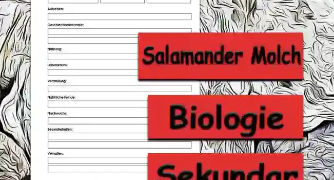Steckbrief Salamander Molch Steckbrief Salamander Molch Sekundar Unterrichtsmaterial - Kostenlos von Legakulie.info