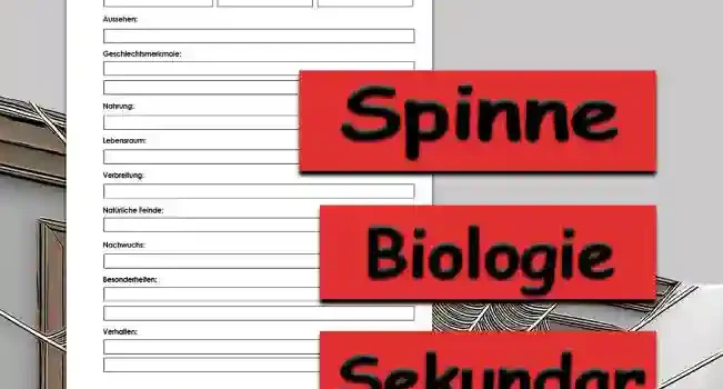 Steckbrief Spinne Steckbrief Spinne Sekundar Unterrichtsmaterial - Kostenlos von Legakulie.info