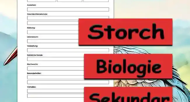 Steckbrief Storch Steckbrief Storch Sekundar Unterrichtsmaterial - Kostenlos von Legakulie.info