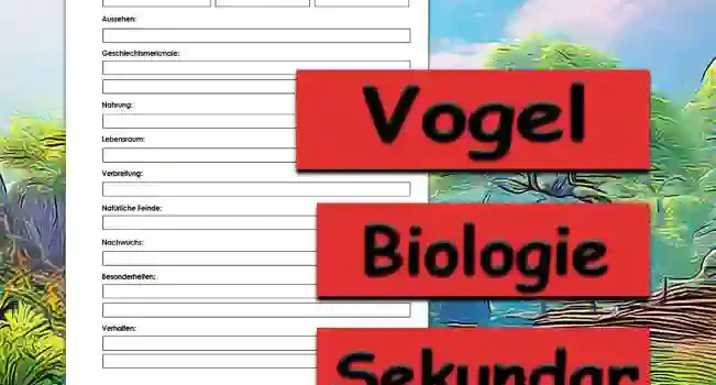 Steckbrief Vogel Sekundar Unterrichtsmaterial - Kostenlos von Legakulie.info