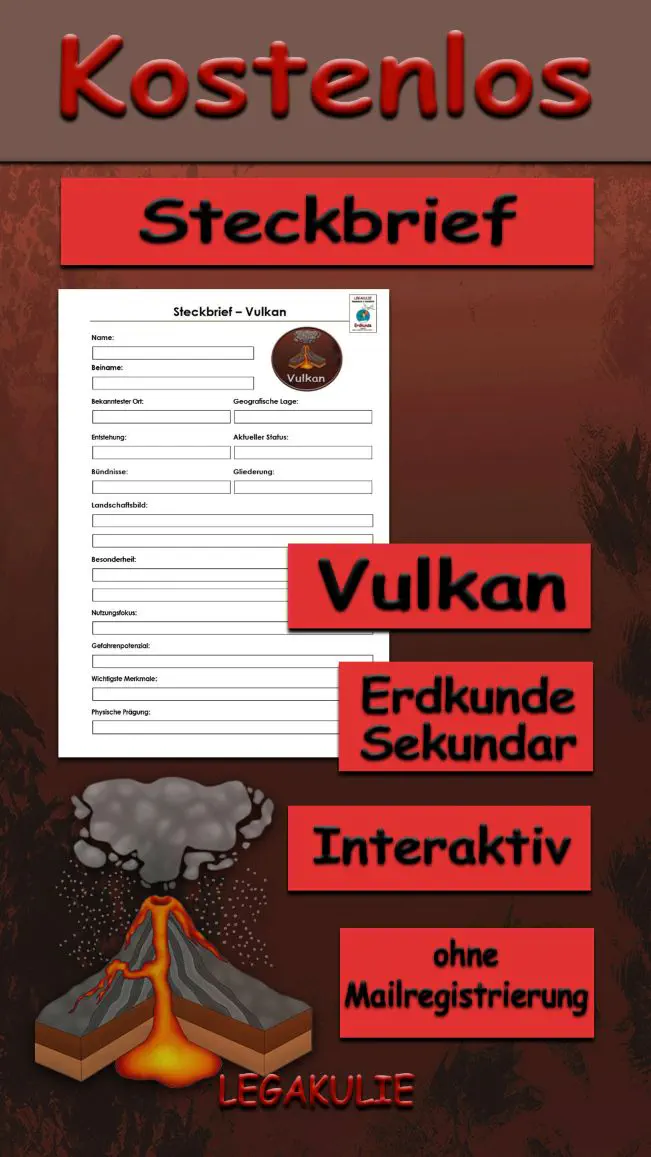 Steckbrief Vulkan Erdkunde - Kostenlos von Legakulie.info