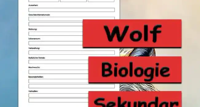 Steckbrief Wolf Sekundar Unterrichtsmaterial - Kostenlos von Legakulie.info
