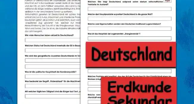 Textverständnis Deutschland Erdkunde - Kostenlos von Legakulie.info