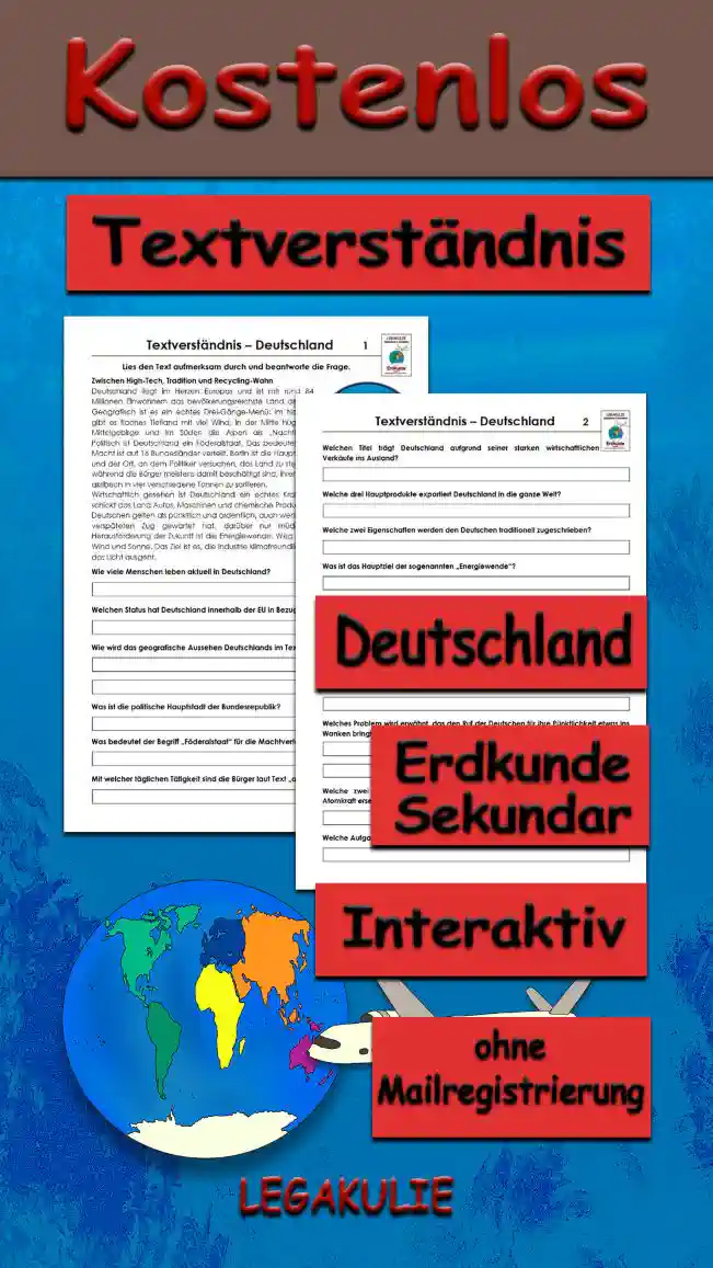 Textverständnis Deutschland Erdkunde - Kostenlos von Legakulie.info
