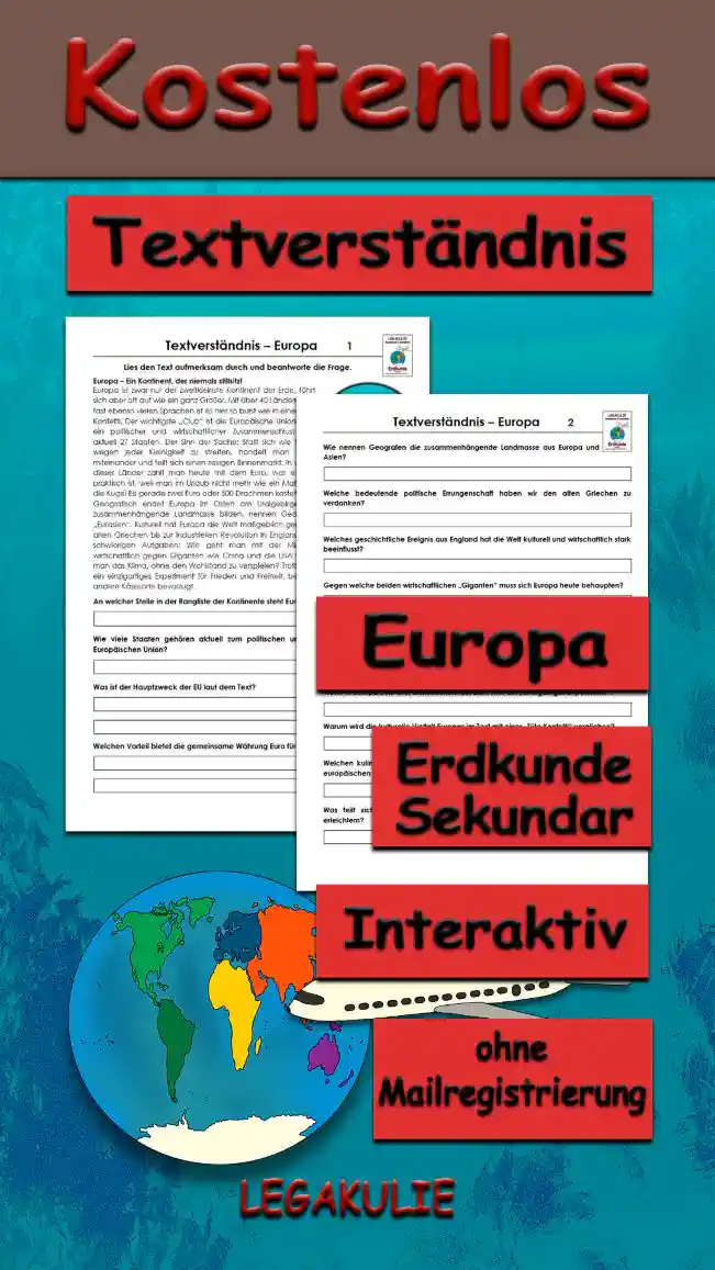Textverständnis Europa Erdkunde - Kostenlos von Legakulie.info