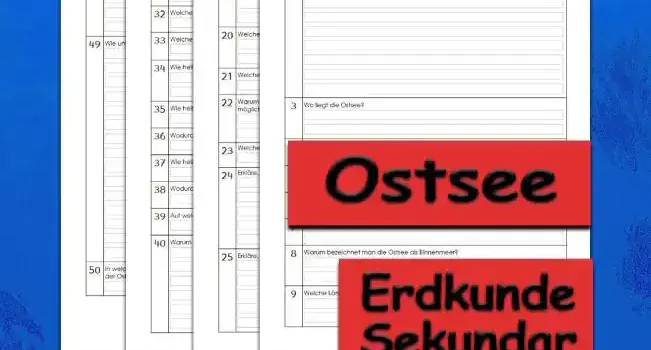 Übungsfragen Ostsee Erdkunde - Kostenlos von Legakulie.info. [ÜBUNGSFRAGEN] | Ostsee – Die 35 wichtigsten interaktiven Übungsfragen zu Brackwasser, Küstenformen und den Inseln auf Legakulie.info | 1. Wann ist die Ostsee entstanden? | 2. Wie ist die Ostsee entstanden? | 3. Wo liegt die Ostsee? | 4. Wie tief ist die Ostsee? | 5. Wie groß ist die Ostsee? | 6. Welchen Namen hat die Ostsee noch? | 7. Mit welchem Meer ist die Ostsee verbunden? | 8. Warum bezeichnet man die Ostsee als Binnenmeer? | 9. Welche Länder liegen um die Ostsee? | 10. Welche großen Flüsse münden in die Ostsee? | 11. Warum wird das Wasser der Ostsee als Brackwasser bezeichnet? | 12. Warum hat die Ostsee im westlichen Teil einen höheren Salzanteil als im Mündungsgebiet? | 13. Warum gefriert die Ostsee zu Eis. | 14. Gibt es an der Ostsee Gezeiten? | 15. Wie hoch ist der Unterschied zwischen Hoch- und Niedrigwasser an der Ostsee? | 16. Wodurch werden die natürlichen Lebensräume für Tiere und Pflanzen in der Ostsee geschädigt? | 17. Warum sind die Lebensbedingungen für Tiere und Pflanzen in der Ostsee nicht so gut wie in anderen Meeren? | 18. Welche Fische kommen in der Ostsee vor? | 19. Welche großen Säugetiere leben in der Ostsee? | 20. Welche Bedeutung hat die südliche Ostsee für Vögel? | 21. Welche Meerespflanzen findet man in der Ostsee? | 22. Warum vermuten Wissenschaftler, dass in einem Sechstel der Ostsee kein Leben mehr möglich ist? | 23. Welche Küstenformen gibt es an der Ostseeküste? | 24. Erkläre, was eine Fördenküste ist! | 25. Erkläre, was eine Boddenküste ist! | 26. Erkläre, was eine Ausgleichsküste ist! | 27. Erkläre, was eine Haffküste ist! | 28. Erkläre, was eine Steilküste ist! | 30. Wie wird ein schmaler Landstreifen genannt, der das flache Wasser vor der Küste vom offenen Meer abtrennt? | 31. Wie heißt die größte Insel der Ostsee und zu welchem Land gehört sie? | 34. Wie heißt die zweitgrößte Insel der Ostsee und zu welchem Land gehört sie? | 35. Wie heißen die größten deutschen Ostseeinseln? | 39. Auf welcher Insel kann man die berühmten Kreidefelsen sehen? | 49. Wie unterscheidet sich die Nordsee von der Ostsee? | 50. In welcher Meerenge findet der Austausch zwischen dem Wasser der Nordsee und dem der Ostsee statt?