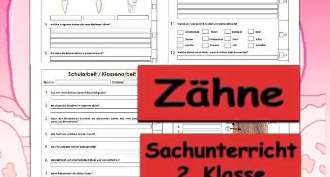 Klassenarbeit Zähne Arbeitsblatt Klassenarbeit Zähne - Kostenloses Unterrichtsmaterial von Legakulie.info.