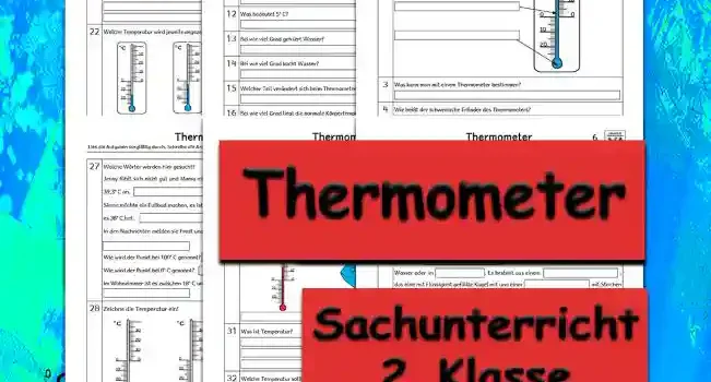 Textverständnis Thermometer Arbeitsblatt Übungsfragen Thermometer - Kostenloses Unterrichtsmaterial von Legakulie.info.