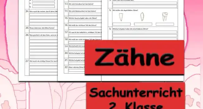 Übungsfragen Zähne Arbeitsblatt Übungsfragen Zähne - Kostenloses Unterrichtsmaterial von Legakulie.info.
