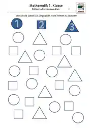 Zahlen Formen zuordnen Zahlenraum 10 Klasse 1 - Kostenloses Unterrichtsmaterial von Legakulie.info.