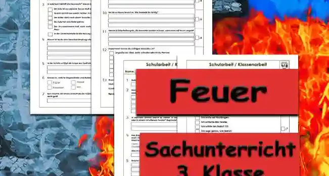 Klassenarbeit Feuer Arbeitsblatt Klassenarbeit Feuer - Kostenloses Unterrichtsmaterial von Legakulie.info.