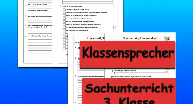 Klassenarbeit Klassensprecher Arbeitsblatt Klassenarbeit Klassensprecher - Kostenloses Unterrichtsmaterial von Legakulie.info.
