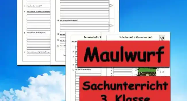 Klassenarbeit Maulwurf Arbeitsblatt Klassenarbeit Maulwurf - Kostenloses Unterrichtsmaterial von Legakulie.info.
