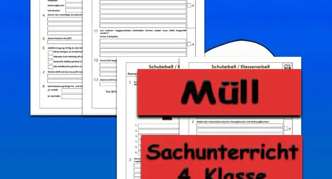 Klassenarbeit Müll Arbeitsblatt Klassenarbeit Müll - Kostenloses Unterrichtsmaterial von Legakulie.info.