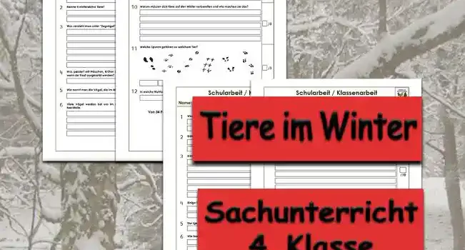 Klassenarbeit Tiere im Winter Arbeitsblatt Klassenarbeit Tiere im Winter - Kostenloses Unterrichtsmaterial von Legakulie.info.