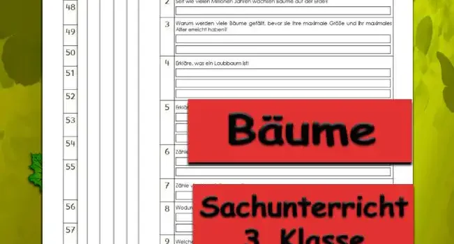 Übungsfragen Bäume Arbeitsblatt Übungsfragen Bäume - Kostenloses Unterrichtsmaterial von Legakulie.info.