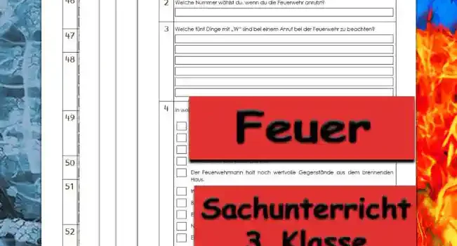 Übungsfragen Feuer Arbeitsblatt Übungsfragen Feuer - Kostenloses Unterrichtsmaterial von Legakulie.info.