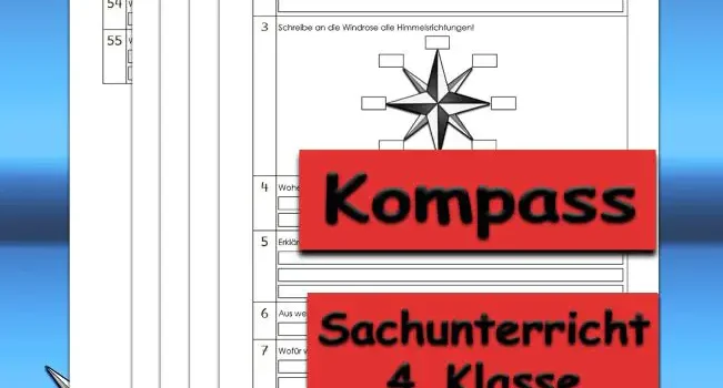Übungsfragen Kompass Arbeitsblatt Übungsfragen Kompass Karte - Kostenloses Unterrichtsmaterial von Legakulie.info.