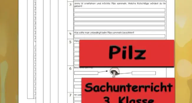 Arbeitsblatt Übungsfragen Pilz - Kostenloses Unterrichtsmaterial von Legakulie.info.
