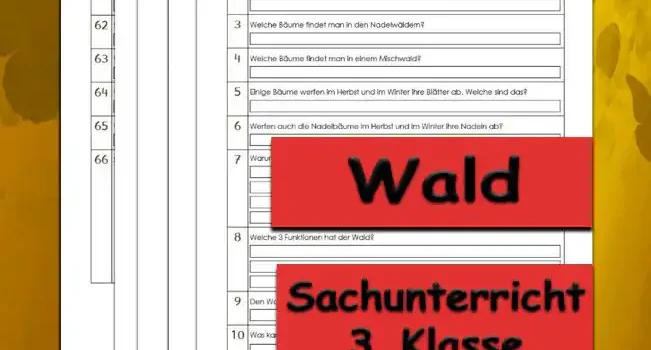 Übungsfragen Wald Arbeitsblatt Übungsfragen Wald - Kostenloses Unterrichtsmaterial von Legakulie.info.