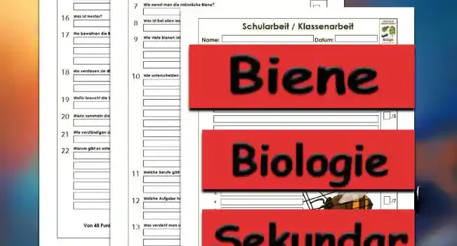 Klassenarbeit Biene Unterrichtsmaterial - Kostenlos von Legakulie.info