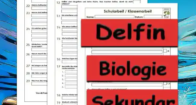 Klassenarbeit Delfin Klassenarbeit Delfin Unterrichtsmaterial - Kostenlos von Legakulie.info