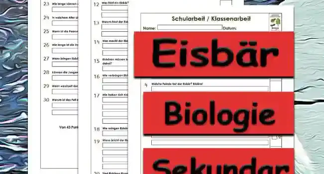 Klassenarbeit Eisbär Klassenarbeit Eisbär Unterrichtsmaterial - Kostenlos von Legakulie.info