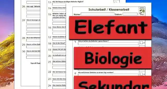 Klassenarbeit Elefant Klassenarbeit Elefant Unterrichtsmaterial - Kostenlos von Legakulie.info