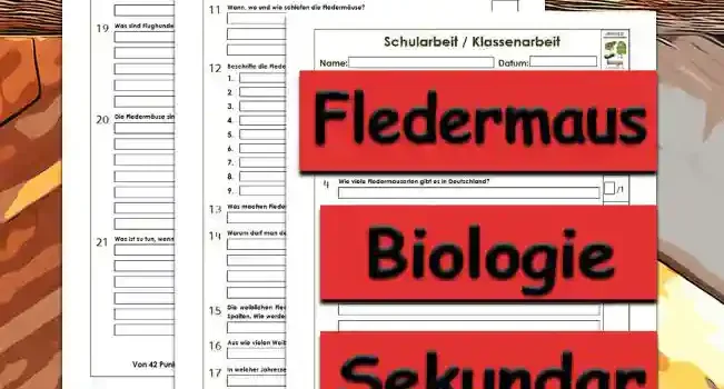 Klassenarbeit Fledermaus Klassenarbeit Fledermaus Unterrichtsmaterial - Kostenlos von Legakulie.info